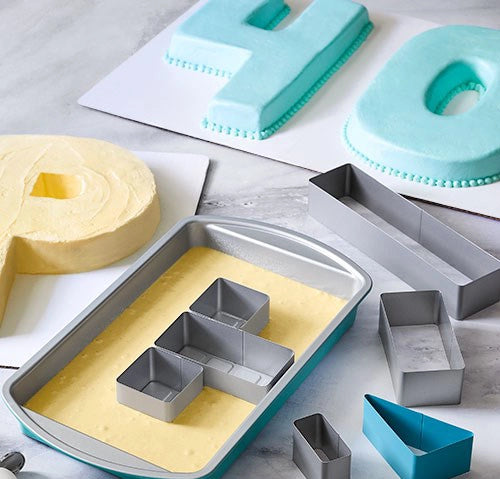 Geburtstagstorte Kuchenform für Nummern und Buchstaben | 25,5 x 46 x 5,5 cm
